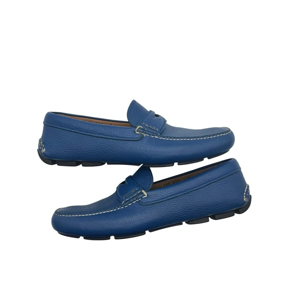 Prada blue leather